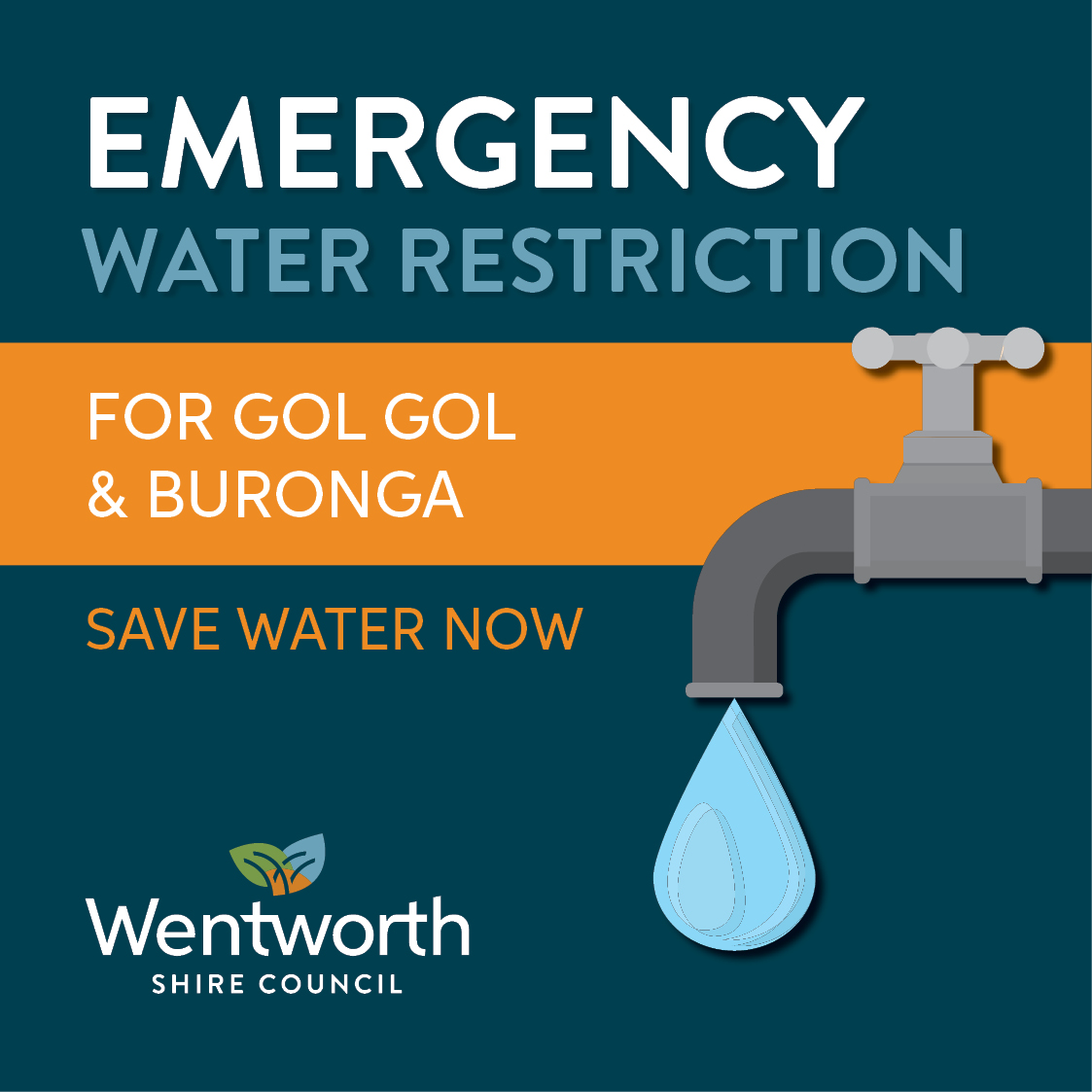 Emergency Water Restrictions to be implemented in Gol Gol and Buronga