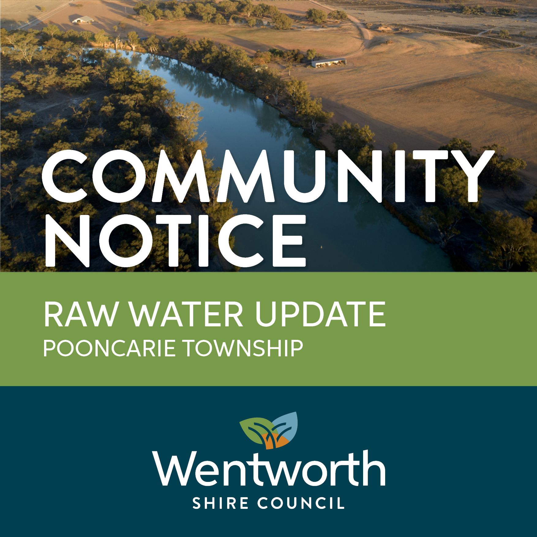 RAW WATER UPDATE POONCARIE TOWNSHIP Wentworth Shire Council